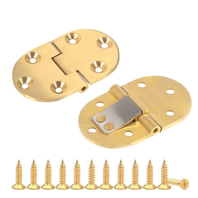Saipor Saiper 90 Degree Solid Brass Butler Tray Hinges (2pcs) Flip Top Hinge with Screws for Folding Tables/Sewing Machine Table, Folding Hinges Furniture Accessories - Image 1